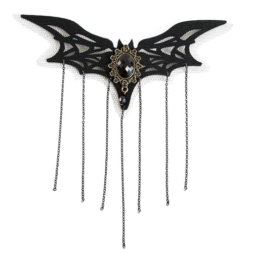 Itkcozcg Halloween Gefiedertes Stirnband Fledermaus Kopfschmuck Fledermaus Halskette Halloween Kostüm Zubehör für Frauen Mädchen Halloween Maskeraden von Itkcozcg