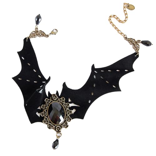 Itkcozcg Halloween Gefiedertes Stirnband Fledermaus Kopfschmuck Fledermaus Halskette Halloween Kostüm Zubehör für Frauen Mädchen Halloween Maskeraden von Itkcozcg