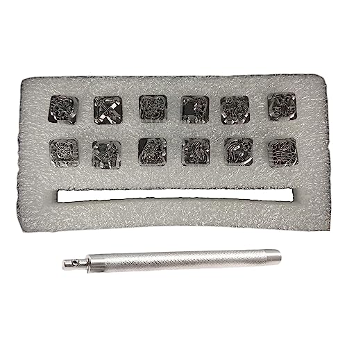 Itkcozcg Leder Handwerk Stamping Werkzeug Set 12 Sternbild Muster Stempel Leder Stanzwerkzeuge Handwerk Stempel von Itkcozcg