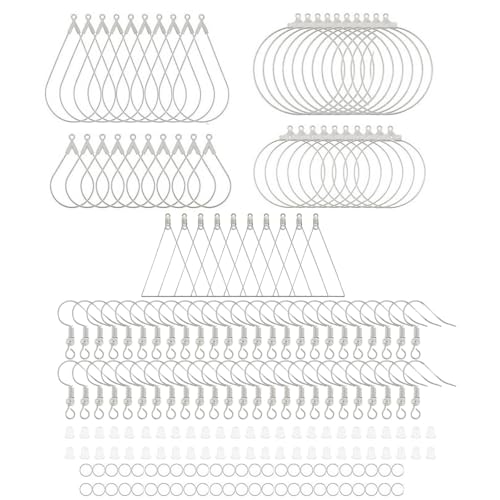 Itkcozcg Modisches Accessoire, 200 Stück Ohrringhaken, Schmuckherstellung, Ohrringherstellungs-Set, Ohrringteil für Schmuckherstellung, Ohrringherstellung von Itkcozcg