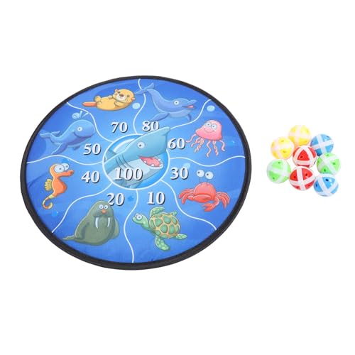 Itonash Kids Dart Board mit Bällen, Ozeantieren Muster -Werfen Spiel für Kinder, Spielzeugset Im Innenbereich, Eltern -Kind -Interaktion, Handaugenkoordination, Plastik und Plüschmaterial von Itonash