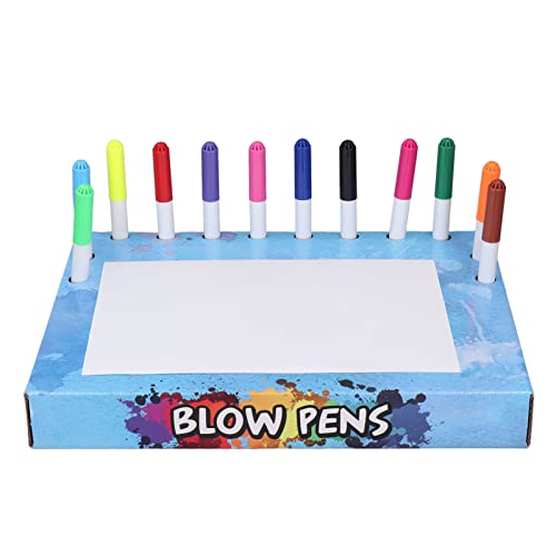 Itonash Kinder-Blasstifte, Fluoreszierendes Zeichnen, Malen, 8 Vorlagen, Pädagogischer Blow-Airbrush-Marker (Dinosaurier-Muster) von Itonash