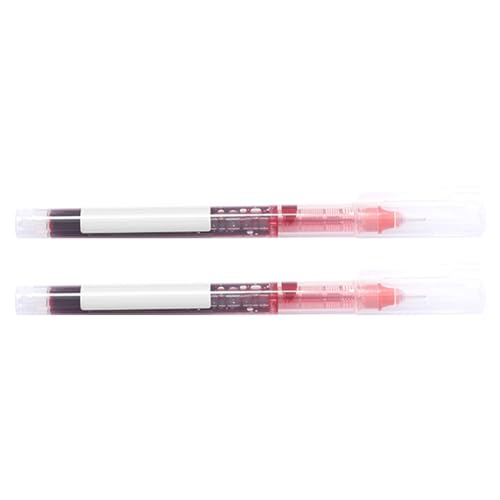 Itonash Tintenroller, 2 Stück, Tintenroller, 0,5 Mm, Flüssige Tinte, Tintenroller, Feine Spitze, Gel-Tintenstift, Schreibstifte, Schnell Trocknende Kugelschreiber, Schwarze Tinte für (Rot) von Itonash