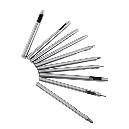 Leder-Lochstanzer, 10 Stück, Metallstanzer, Lederstanzer-Loch-Set, Hohlgürtel-Bastelwerkzeug, 0,5–5 Mm von Itonash