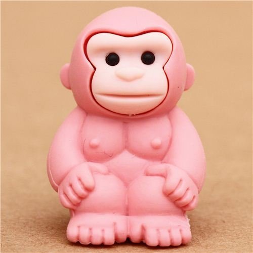 pink gorilla monkey eraser by Iwako from Japan by Iwako von Iwako Eraserz