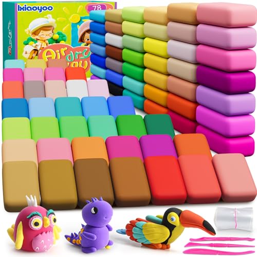 Modelliermasse Lufttrocknend - 78 Farben Knete Lufttrocknend Magischer Knete für Kinder, Geschenk für Jungen und Mädchen im Alter von 3-12 Jahren Modelliermasse Lufttrocknend - 78 Farben Knete Lufttrocknend Magischer Knete für Kinder, Geschenk für Jungen und Mädchen im Alter von 3-12 Jahren von Ixiaoyoo