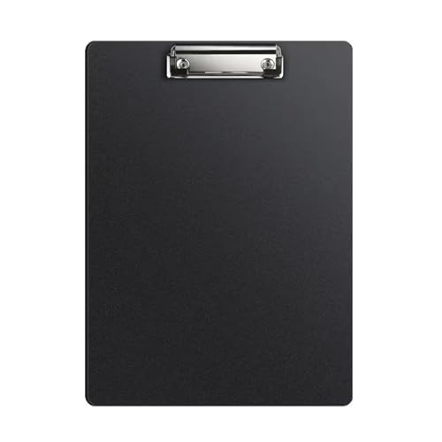 7er Klemmbrett A4, Kunststoff Klemmbrett mit Metalklemme, Einschiebbare Aufhängöse, Clipboard zum Aufhängen, Pad Halter Clipboard für Büroangestellte, Studenten, Lehrer, 31x 22cm, Schwarz von Ixydor