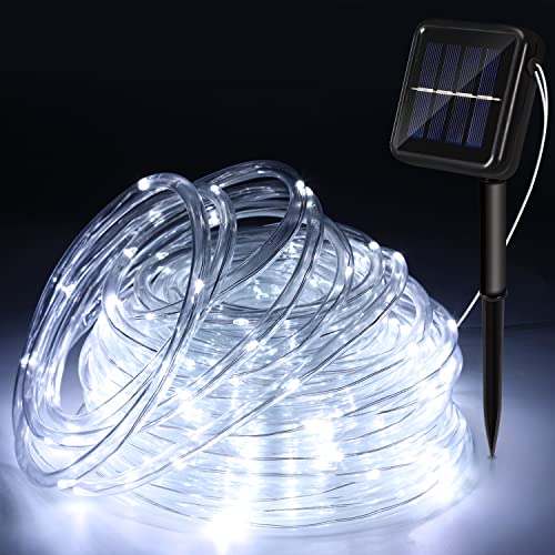 Izrielar 20 M Solar Lichtschlauch Lichterkette, LED Lichtschlauch, 200 LEDs Wasserdicht Außenlichterkette 8 Modi, für Hochzeit,Party und Weihnachten,Weihnachtsbeleuchtung,Kaltweiß von Izrielar