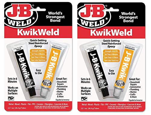 J-B Weld 8276 KwikWeld Schnellhärtende Stahlverstärktes Epoxidharz, 57 g (einzeln) (2 Stück) von J-B Weld