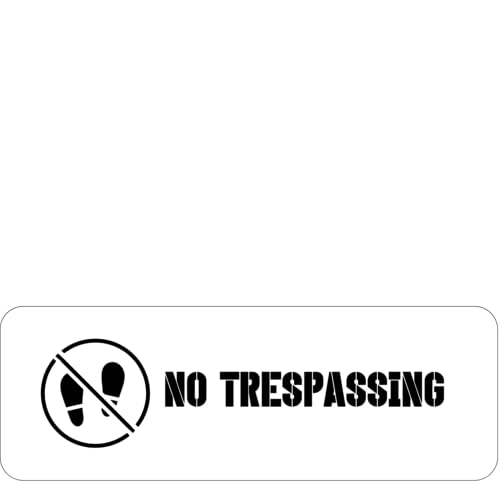 Schablone "No Trespassing", 7,4 mm, Mylar, wiederverwendbar, 28,6 x 9,7 cm (Fußabdrücke) von J&J'S TOYSCAPE