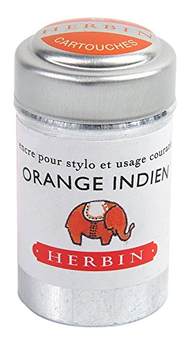 J. Herbin 20157T Tintenpatronen Dose mit 6 Patronen für Standardfüller Packung, Indisch orange von J. Herbin