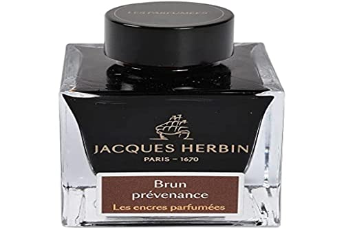 J.Herbin 14747JT - Tintenflakon 50 ml / Dufttinte / parfümierte Tinte, für Füllfederhalter und Tintenroller geeignet, ideal für Korrepondenz und Kalligraphie, Braun, 1 Stück von Jacques Herbin