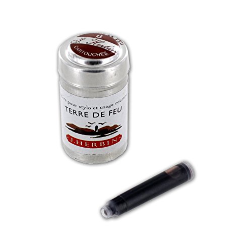 J. Herbin La Perle des Encres Tintenpatronen für Füllfederhalter, 6 Stück Terre de Feu von J. Herbin