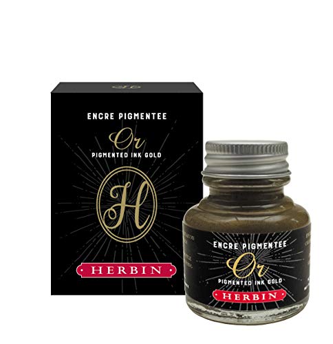 J.Herbin 13504T pigmentierte Tinte (ideal für die Kalligraphie, Flakon 30 ml) gold von J.Herbin