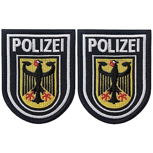 2 Stück Polizei bestickte Aufnäher mit Klettverschluss, strapazierfähiger Stoff, Polizei-Aufnäher für Offizier, Wachuniformen, Weste, Jacke, Tragetasche, Hut von J.CARP