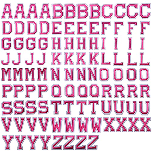 J.CARP 104Pcs Pink Alphabet A to Z Patches, Iron on Sew on Letters for Clothing, Hats, Shoes, Backpacks, Handbags, Jeans, Jackets etc. von J.CARP