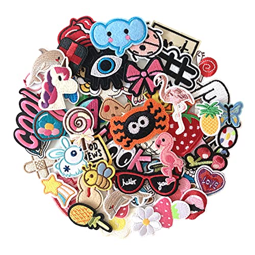 J.CARP 70Pcs Random Assorted Embroidered Iron on Patches, Cute Sewing Applique for Jackets, Hats, Backpacks, Jeans, DIY Accessories von J.CARP
