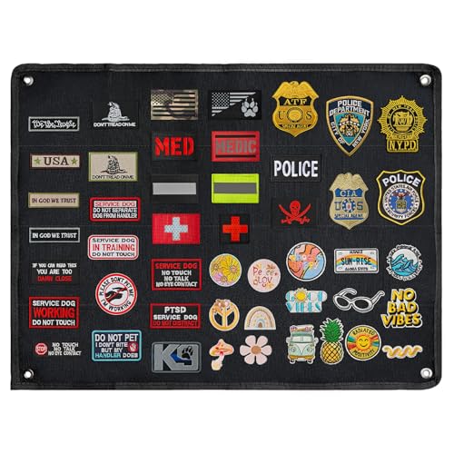 J.CARP Klett Patch Board, Taktische Patch Display Tafel, Klettverschluss, Klettwand, Perfekt für Klettsammler (schwarz, 59,9 x 45 cm) von J.CARP