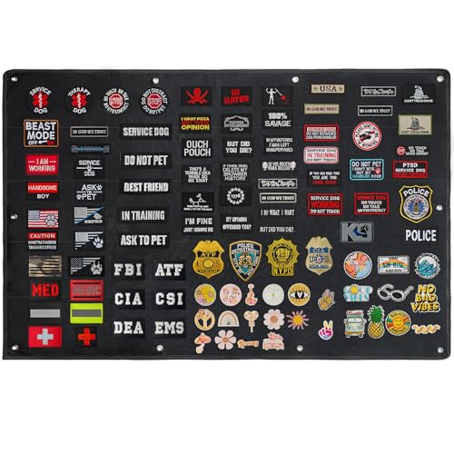 J.CARP Klett Patch Board, Taktische Patch Display Tafel, Klettverschluss, Klettwand, Perfekt für Klettsammler (schwarz, 69,8 x 108 cm) von J.CARP