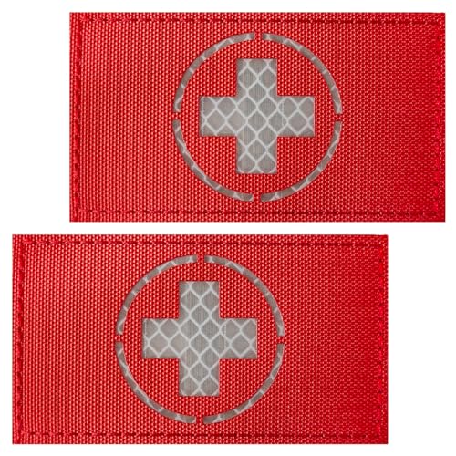 Medic Patches IR Reflektierende Taktische Militär-Patches, Infrarot IR EMS EMT MED Medizinisches Rotes Kreuz Moral Klettverschluss Abzeichen Erste-Hilfe-Patches Stil 4 von J.CARP