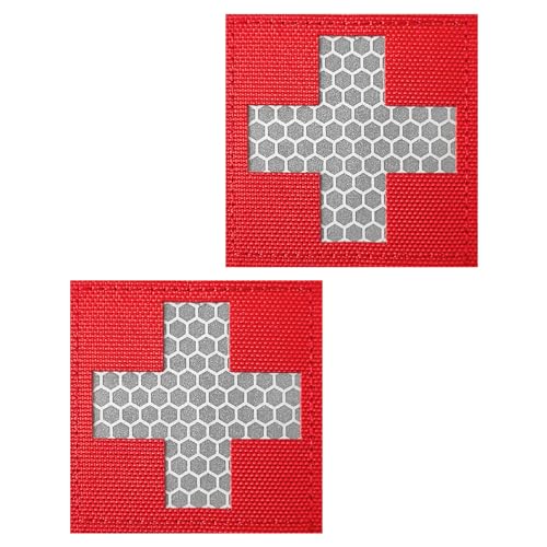 Medic Patches IR Reflektierende Taktische Militär-Patches, Infrarot IR EMS EMT MED Medizinisches Rotes Kreuz Moral Klettverschluss Abzeichen Erste-Hilfe-Patches Stil 5 von J.CARP