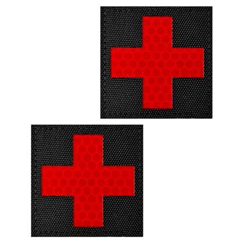 Medic Patches IR Reflektierende Taktische Militär-Patches, Infrarot IR EMS EMT MED Medizinisches Rotes Kreuz Moral Klettverschluss Abzeichen Erste-Hilfe-Patches Stil 6 von J.CARP