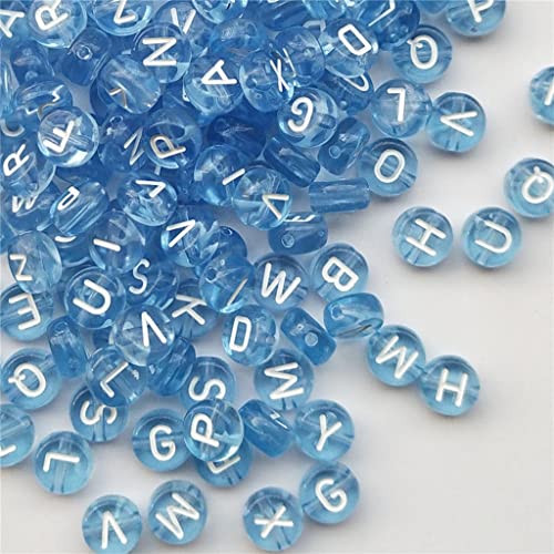 7 mm schwarzweiße Acrylperlen mit zufälligen Buchstaben, rund, flach, Alphabet-Abstandshalter für Schmuckherstellung, handgefertigt, DIY-Armband, Halskette (Farbe: B, Größe: 200 Stück) (A 100 Stück) von J2Q744AOLPP