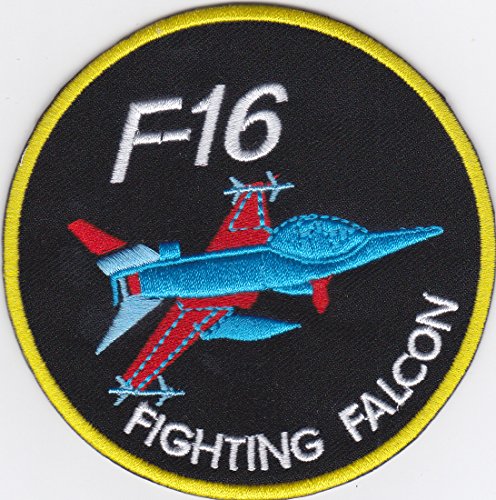 Aufnäher Bügelbild Aufbügler iron on Patch F16 Fighting Falcon Abzeichen Jet Flugzeug von JAB Seller