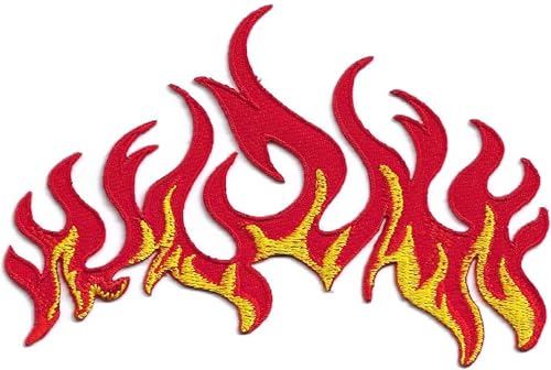 Aufnäher Bügelbild Aufbügler iron on Patch Feuer Flammen Fire 12x7 cm von JAB Seller