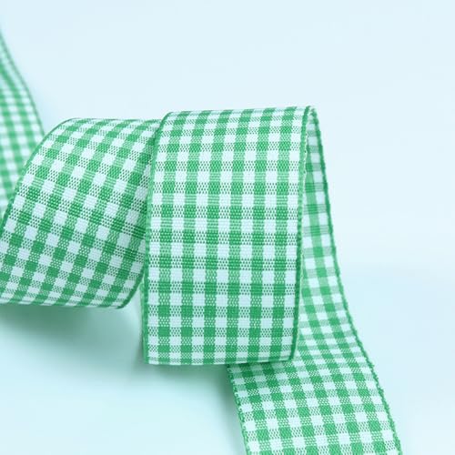 Jackanna Büffel Plaid Verdrahtet Bänder Kariertes Band für Bunte Dekos & Geschenkverpackungen, Kariert Bänder Winter Kranzbänder für DIY Basteln Geschenk Verpackung Bögen (Farben 006, 25mm(50Yard)) von JACKANNA