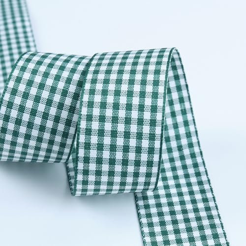 Jackanna Büffel Plaid Verdrahtet Bänder Kariertes Band für Bunte Dekos & Geschenkverpackungen, Kariert Bänder Winter Kranzbänder für DIY Basteln Geschenk Verpackung Bögen (Farben 010, 25mm(50Yard)) von JACKANNA