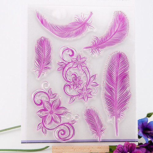 JAGETRADE Clear Stamp,Klare Feder transparente Stempel DIY Craft Silikon Gummi Scrapbooking Dekor von JAGETRADE