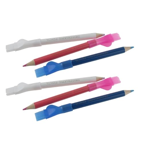 6 Stück Nähmarkierungsstifte, löschbare Stoffstifte für Schneidermarkierungsstoff und Nachverfolgungswerkzeug (blau + rosa + weiß) Schneiderstifte Schneiderkreide Bleistifte für Stoff Schneiderkreide von JAGTRADE