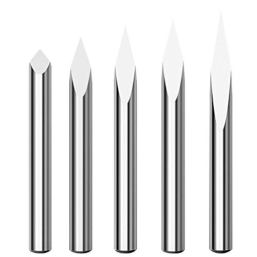 1pc 3-Kanten-Fräser 6mm Schaft Pyramiden-Gravierbits 20-90 Grad Spitze 0,1, 0,2, 0,3 mm Hartmetall-Schaftfräser Holzfräser-20Dx0.3mm von JAINGU