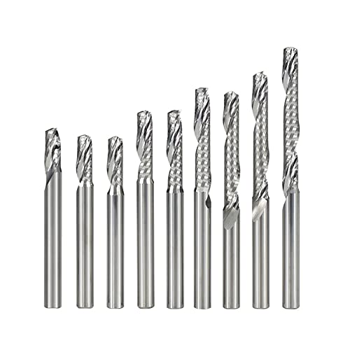 1pc HSS-Fräser 3,175 mm Schaft Spiralfräser Bit Aluminiumfräser für Aluminiumfensterschneiden CNC-Hartmetall-Schaftfräser-1 Stück 3.175x25x50 von JAINGU