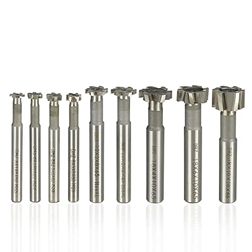 1pc T-Nut Fräser CNC Fräser 8-20mm HSS Schaftfräser Für Metallbearbeitung Keilnut Werkzeug Hartmetall Schaftfräser-12x2x8x65 von JAINGU