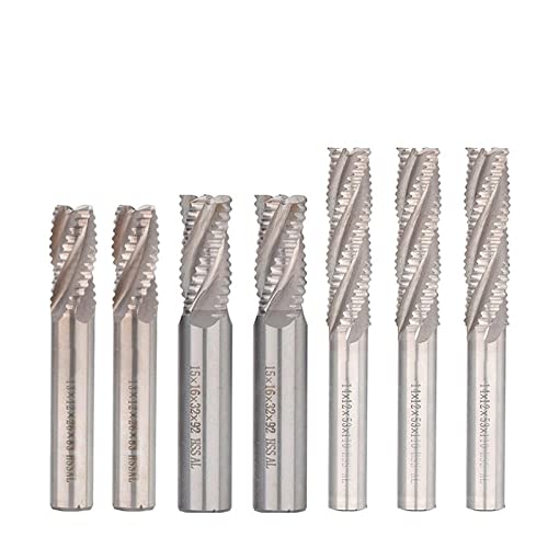 HSS Schruppfräser 1pc 4 Flöten 6-20mm CNC Fräser Bits Fräser für Aluminium Stahl Metall Schruppbearbeitungswerkzeuge-12xD12x53x110 von JAINGU