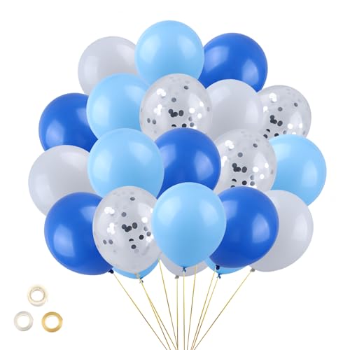 JALVPI Luftballons, 100 Stück 12 Zoll (30cm) 2.8g/pcs Latex luftballons für helium hochzeit, Luftballons Geburtstag, Jubiläen und Feiern Geburtstag Deko, Party Deko(Blau) von JALVPI