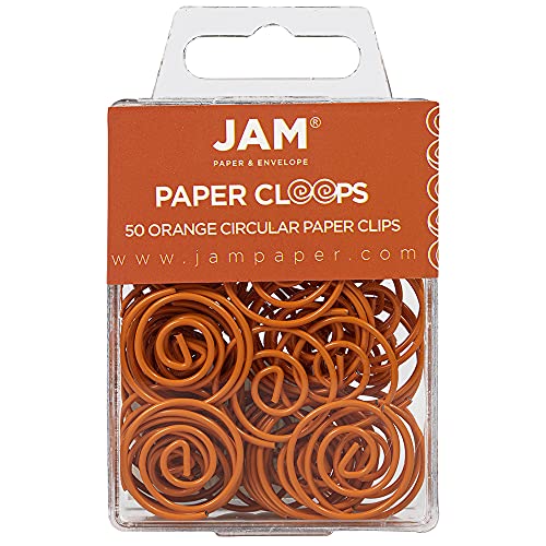 JAM PAPER Kreisförmige Büroklammern - Runde Büroklammern - Orange - 50/Packung von JAM Paper