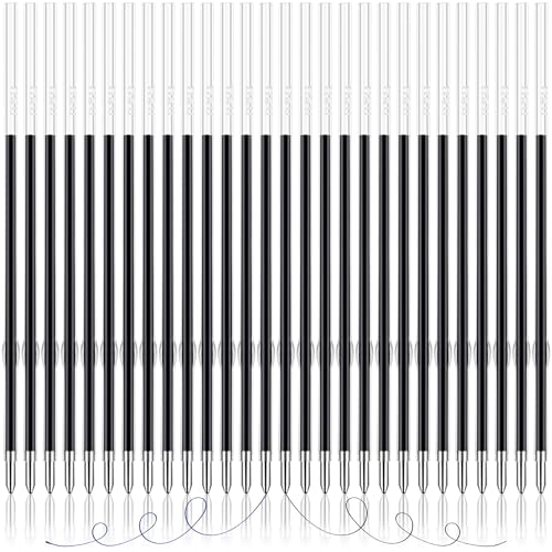 100 Stück 0,7mm Kugelschreiberminen, Schwarz Austauschbare Kugelschreiber Minen Tintenschreiber Ersatzminen Glatte Nachfüllmine für Büro Schule Kugelschreiber von JANYUN