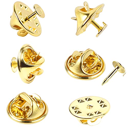 120 Paar 4mm Golden Anstecknadeln Schmetterling Anstecker Pin Broschennadeln Butterfly Clutch mit Spikes Blanko Sicherungsstift für Kunsthandwerk Schmuckherstellung von JANYUN