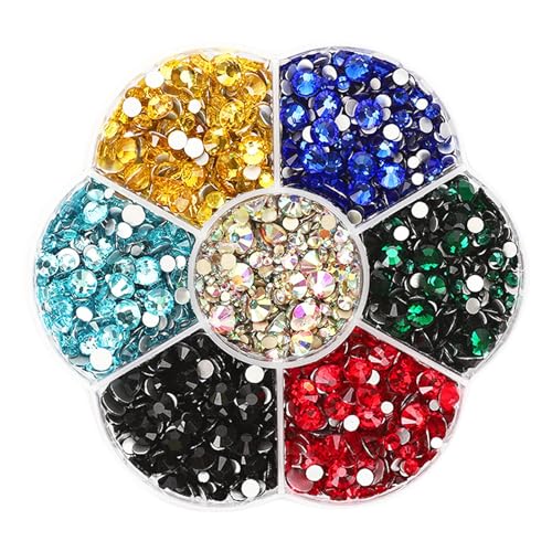 JAONLD 1720 Pcs Hotfix Strasssteine für Textilien Kristall AB zum Basteln 7 Farben SS20 Glitzersteine für Textilien Kristallsteine zum Kleben für Kleidung Schuhe DIY Handwerk Geschenk von JAONLD