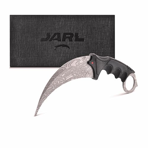 Karambit CS GO Knife - CSGO Karambit Messer aus Edelstahl - Geschenk für CS:GO-Fans mit Premium-Box - Sammlermesser (Damascus) von JARL