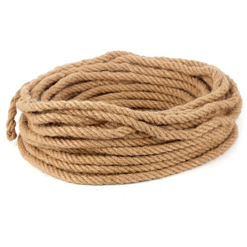 Juteseil 10mm 26m 100% Natur Hanfseil Kordel Jutekordel Deko Dekoration Makramee Garn für Garten Jute Tauwerk Handlaufseil Schiffstau Schnur Paketschnur (26 Meter, 10mm) von JASTOO