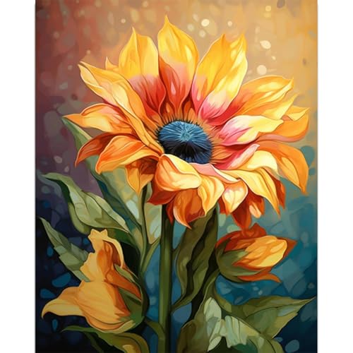 JATOK Malen Nach Zahlen Erwachsene, Paint by Numbers Malen Nach Zahlen, DIY Sonnenblumen mit Pinseln und Acrylfarben Handgemalt Ölgemälde Leinwand für Home Decor, Ohne Rahmen (40x50cm) von JATOK