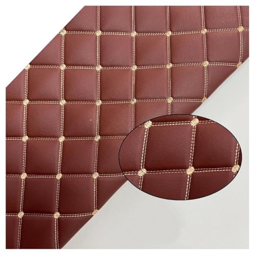 JAVALLIM Kunstleder Gesteppt Kaschiert Meterware, Leder Polsterstoff Stoff für Schrank Ledertasche Autositz Sofa Möbel Repara(Colour: Brown,Size:1.6x1m/ 63x39.4inch)(Brown,1.6x1m) von JAVALLIM