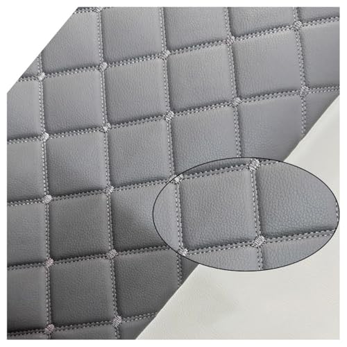 JAVALLIM Kunstleder Gesteppt Kaschiert Meterware 160cm ×100cm, Leder Polsterstoff Stoff für Schrank Ledertasche Autositz Sofa Möbel Repara(Colour: Black (Grey line))(Gray,1.6x4m) von JAVALLIM