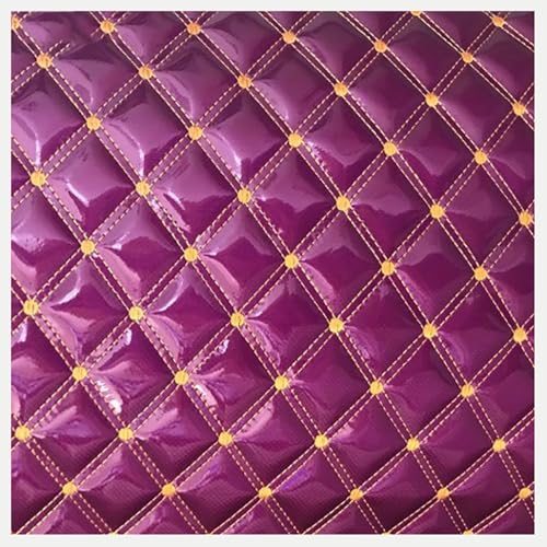 JAVALLIM Kunstleder Lederkonzept Kunstleder Polsterstoff Gesteppt Kaschiert Meterware Möbelstoff Dekostoff(Colour: Orange,Size: 1.4x1m/4.59x3.28ft)(Purple,1.4X6m) von JAVALLIM