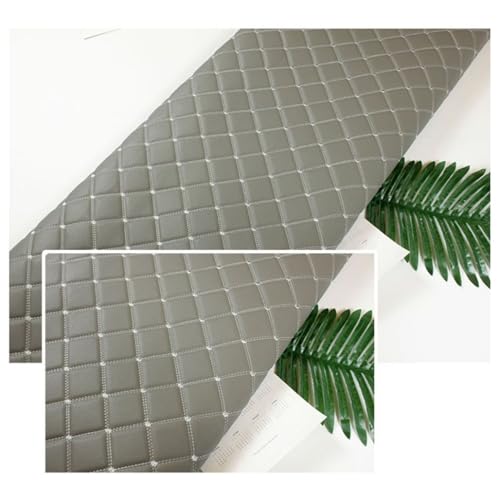 JAVALLIM Kunstleder Stoff Gesteppter Schaumstoff Dick Schwamm Backing Gitter Polsterstoff Lederimitat Für Autoverkleidung Autohimmel Möbel DIY Dekoration - Size(Gray,1.6x3m) von JAVALLIM