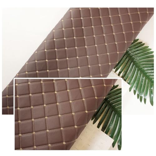 Kunstleder PVC Leder Polster Stoff Kunstleder Gesteppt Kaschiert, Meterware Leder Polsterstoff Stoff 160cm,Meterware Möbelstoff Dekostoff (Colour: Khaki ,Size:1.6x1m/5.25x3.28ft)(Brown,1.6x2m) von JAVALLIM